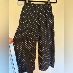 NORMA KAMALI Vintage Black and White Wide Leg Pants, Size 6